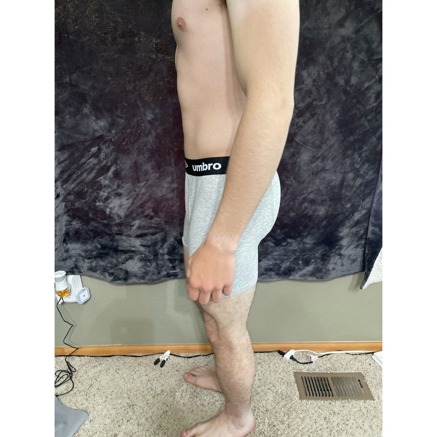 Men’s Large Umbro Gray Boxer Briefs New