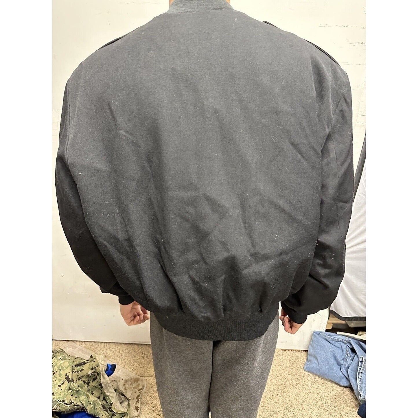 Men’s black Neptune garment company size 46 insulate lining military jacket
