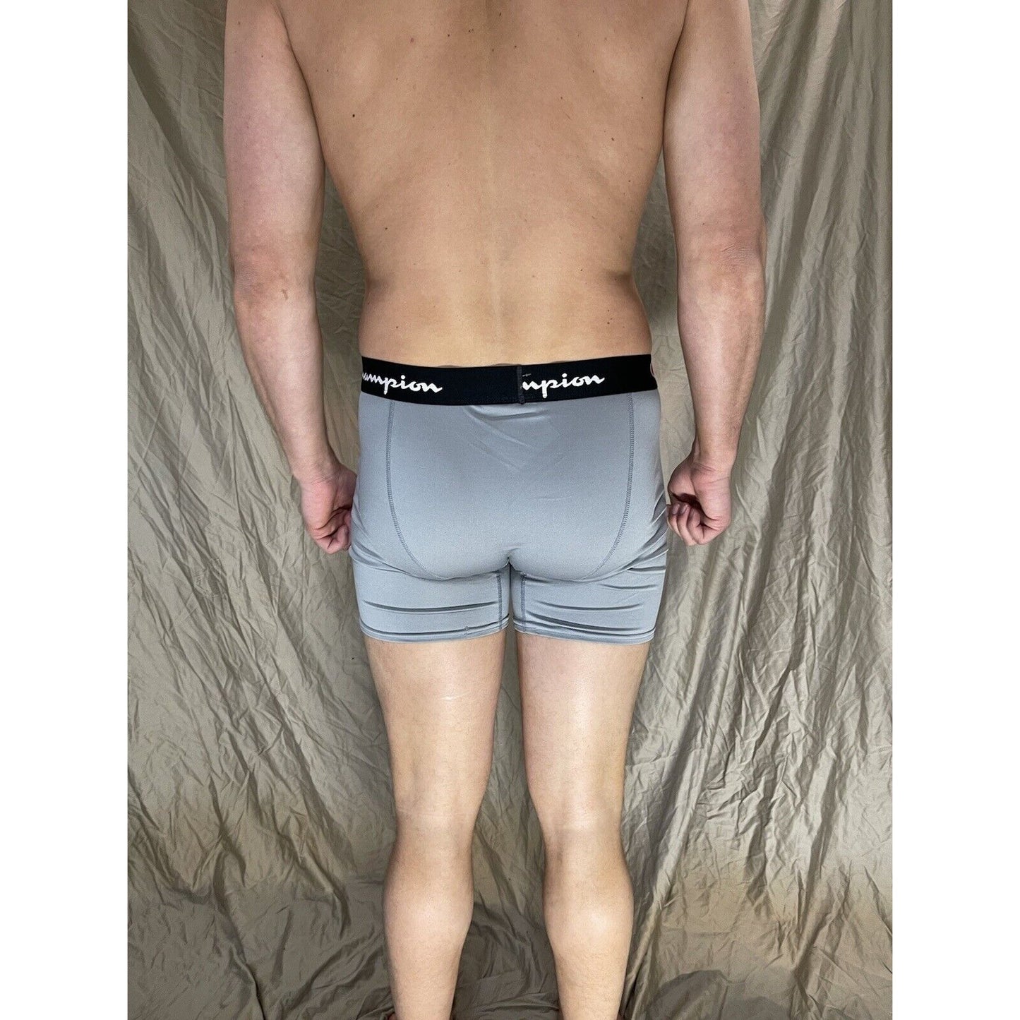 men's champion gray boxer brief polyester
