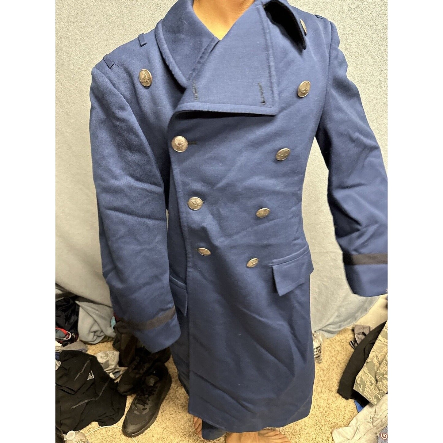 Men’s Blue Cadet Overcoat USAF Air Force Academy 44R Dress Uniform