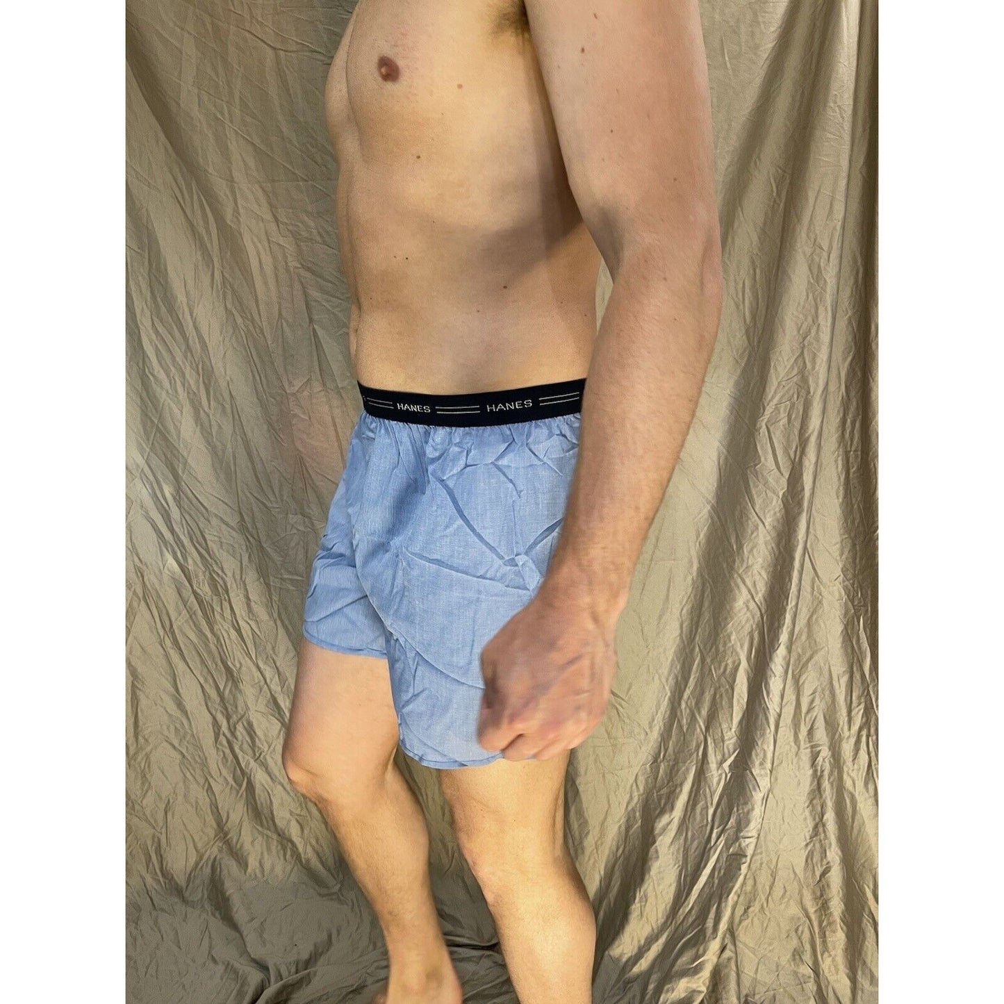 men's large hanes confort flex blue boxer shorts