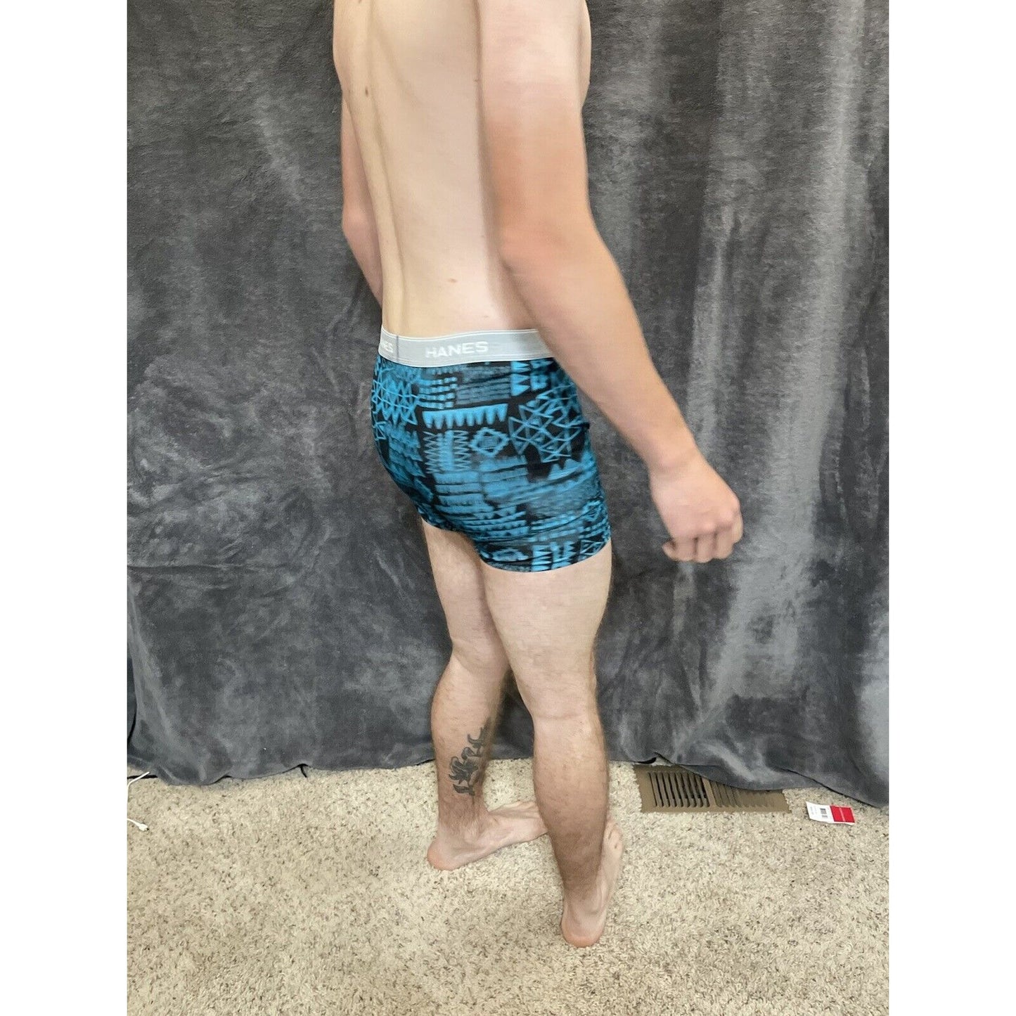 boy's XL hanes Aqua And Black boxer brief