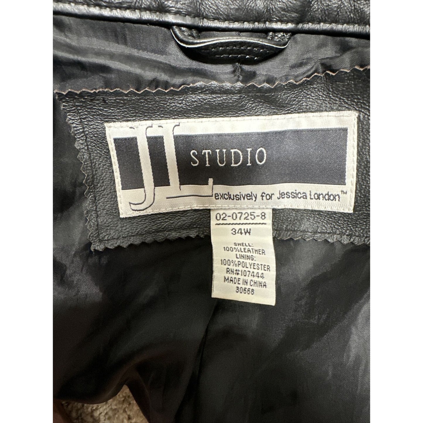 Black JL Studio Jessica London 34w Leather Jacket Black