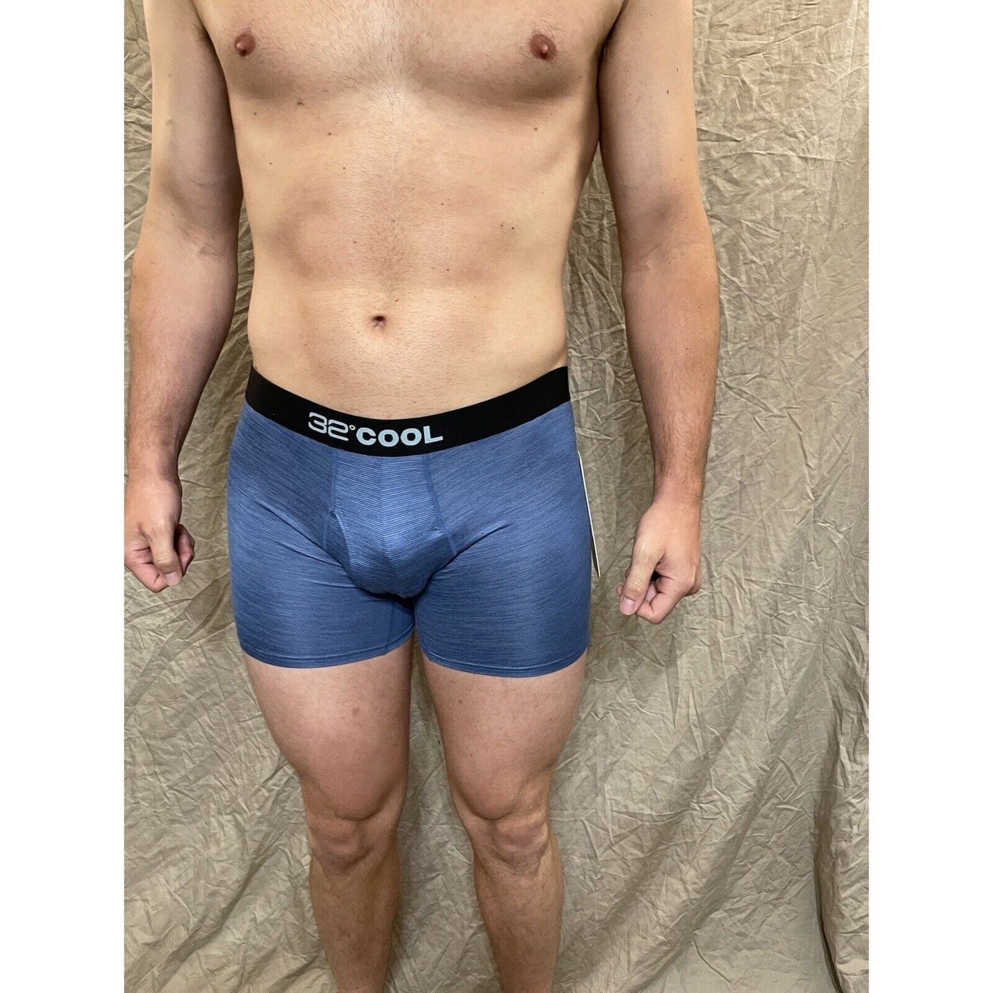 men's Denim Blue Matrix 32 degrees cool compression boxer brief Medium