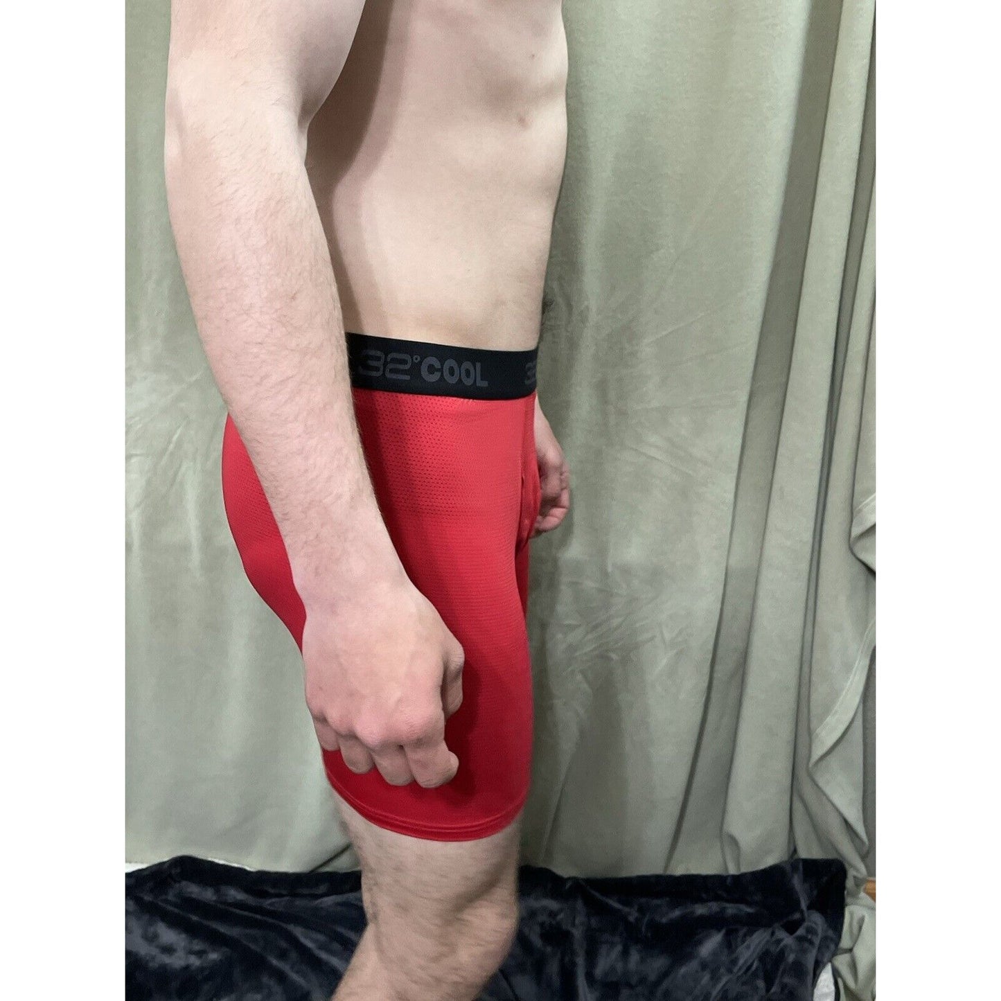 32 Degrees Cool Size Red Medium Mens Boxer Briefs 12% Spandex