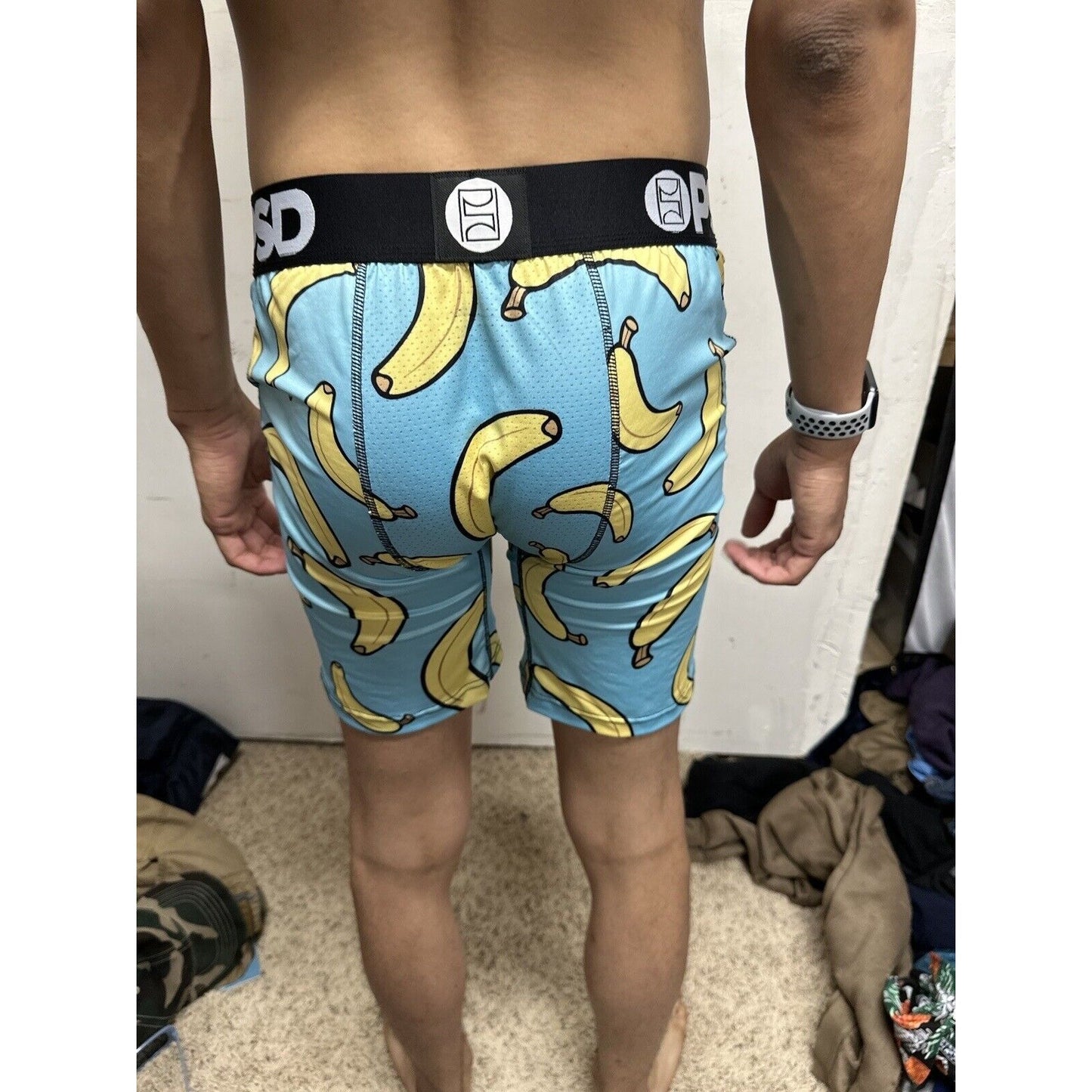 PSD Men's LARGE Boxer Brief Banana Blue Yellow Boxer Briefs NWOT