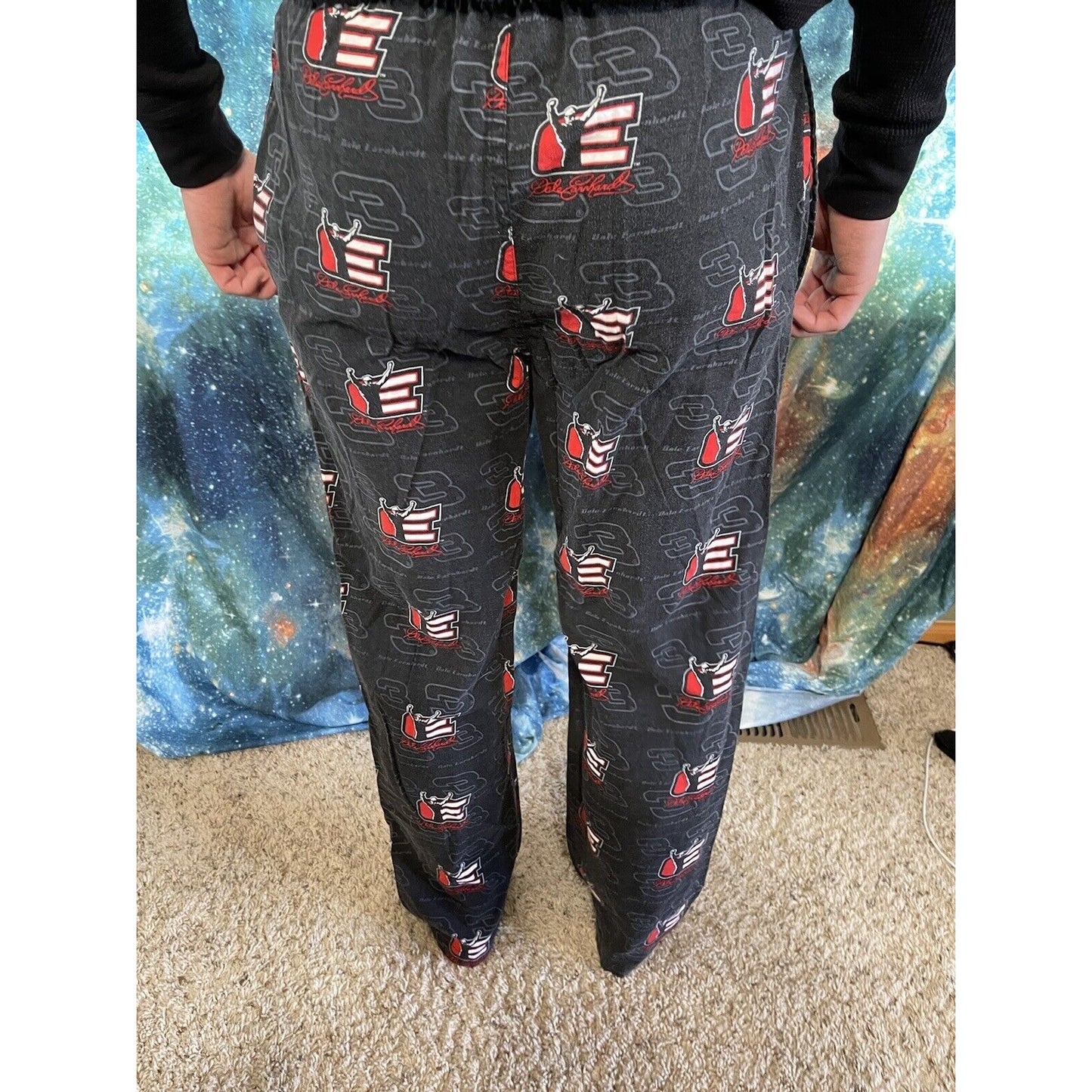 Men’s Winner’s Circle Small Sleepwear Lounge Pants Black Dale Earnhardt