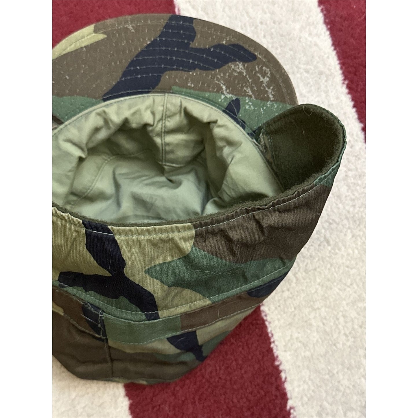 military cap hat cover BDU battle dress uniform camo 7 1/8 Built In Ear Flaps