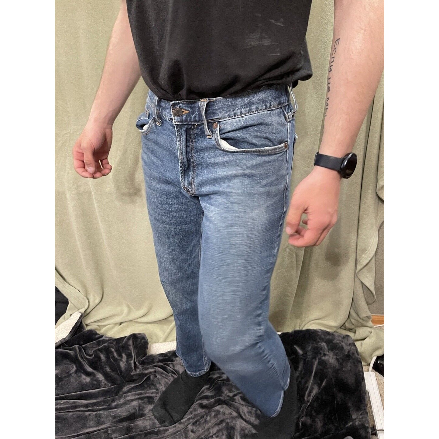 Old Navy Blue Loose Fit Ample Jeans Mens Size 30 X 30