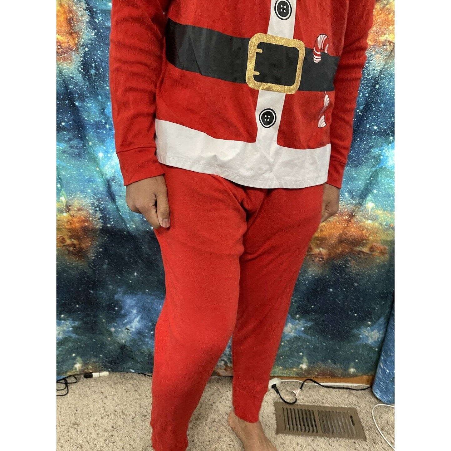 Santa Pajamas Top and Bottom Red Costume Lounge sleepwear XL