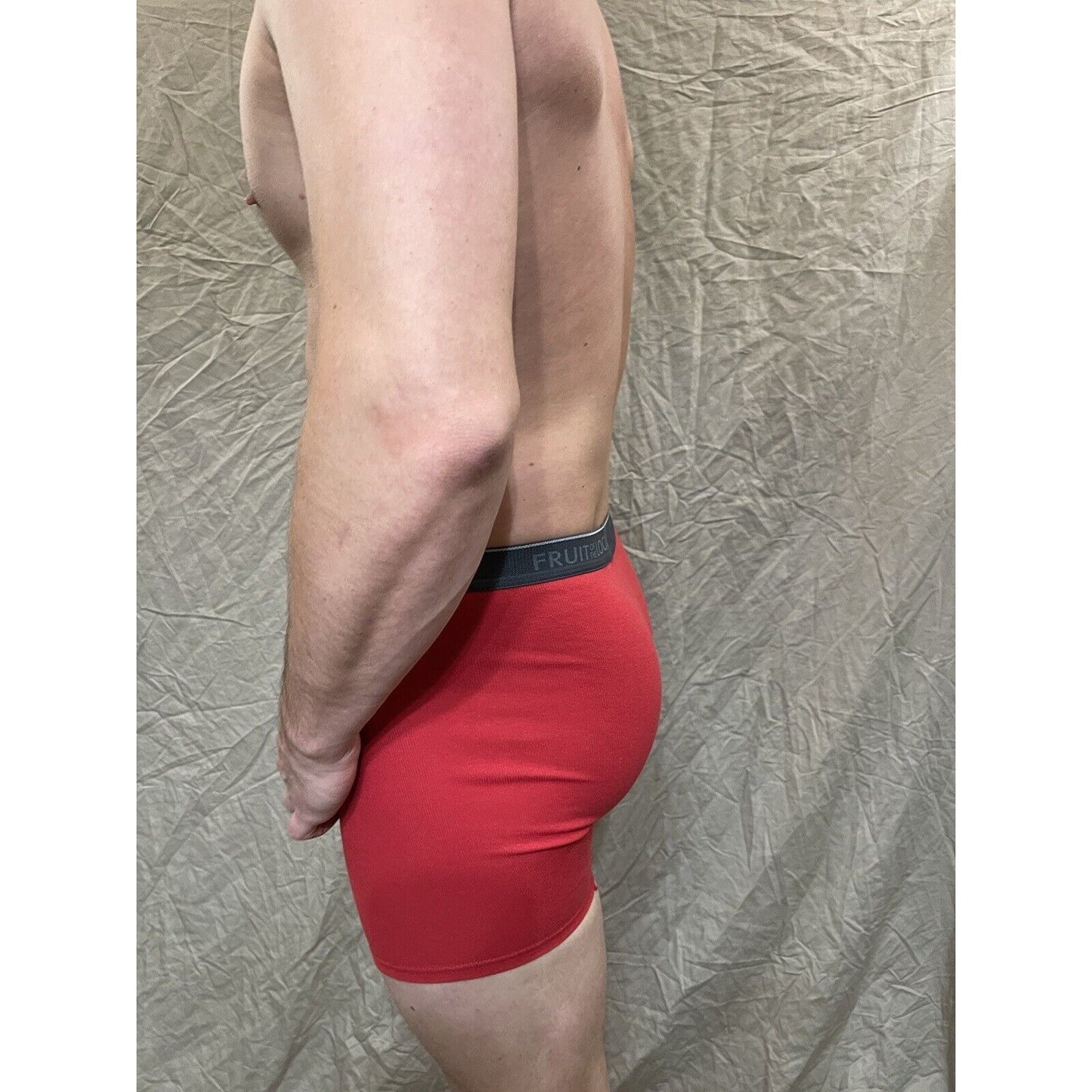 men's red fruit of the loom cotton boxer brief Small
