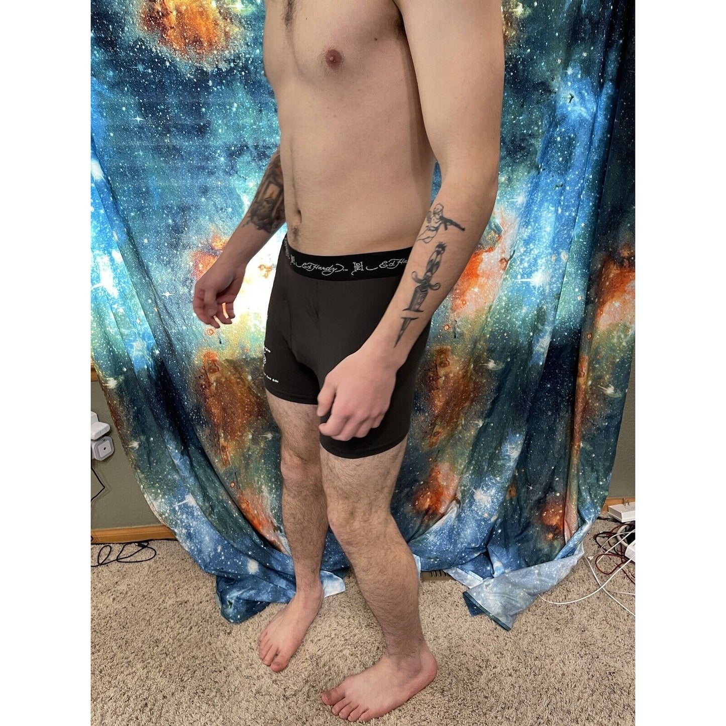men's ed hardy medium black new york compression shorts New And Unworn
