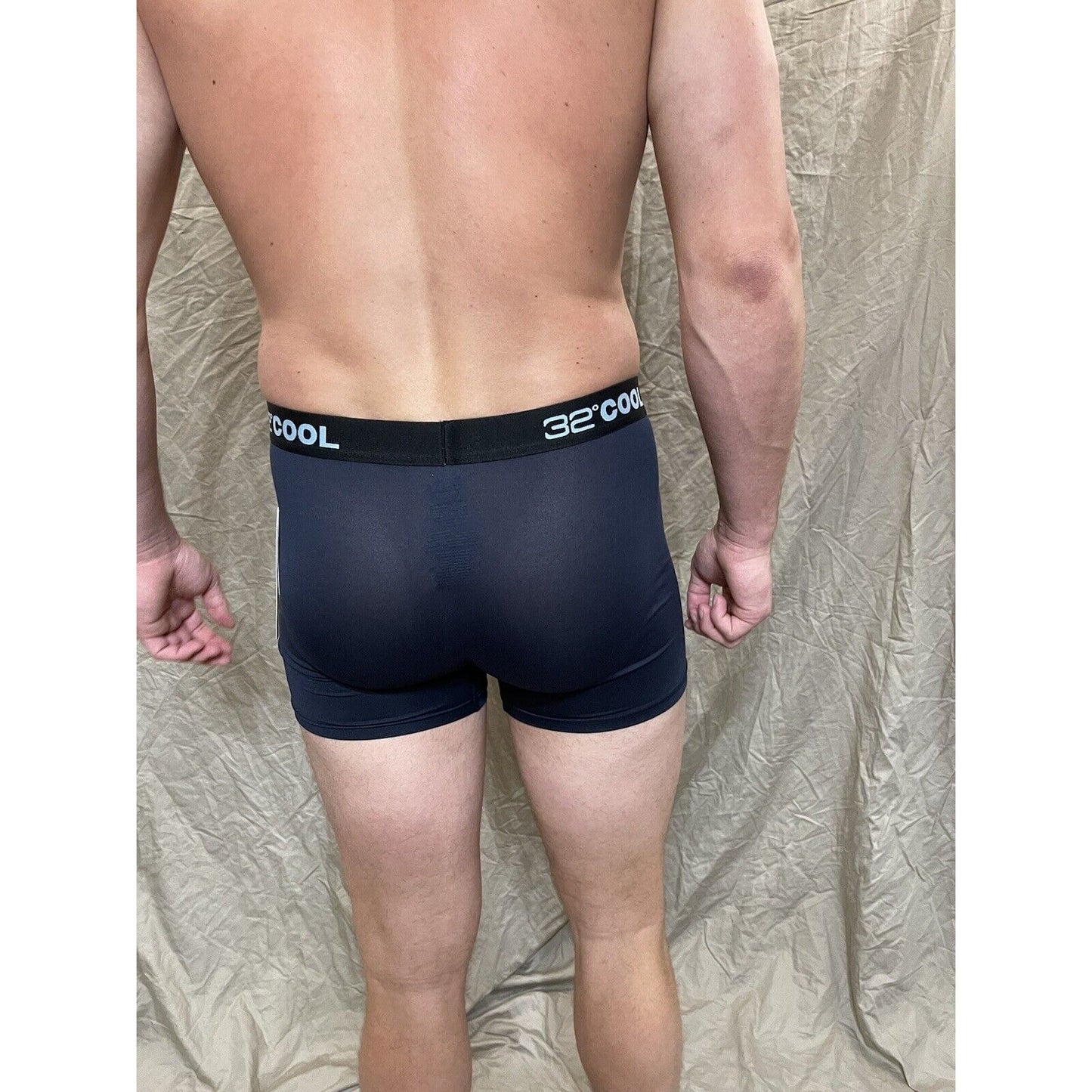 men's 32 degree cool navy compression boxer brief Large