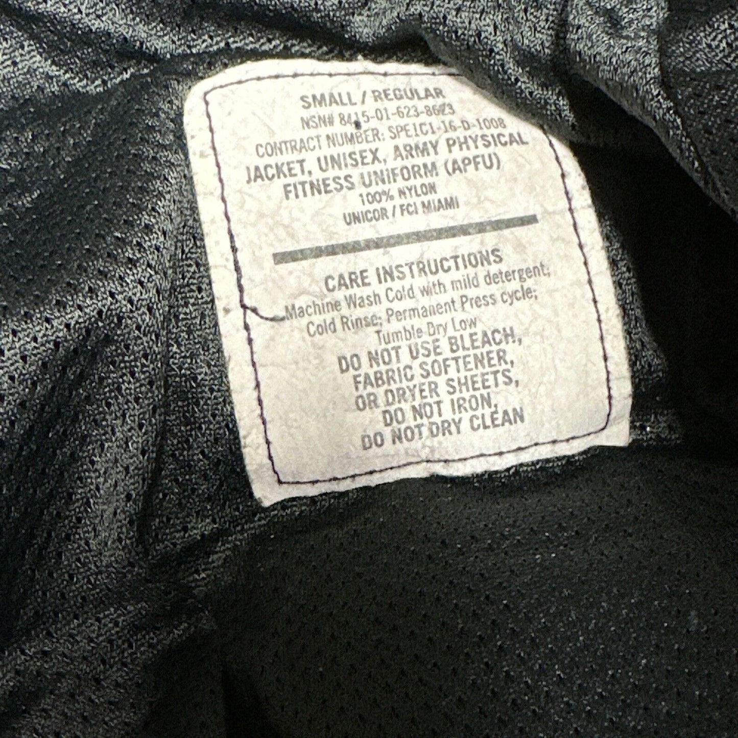 Men’s Army Jacket Apfu Small Regular Black Uniform Pt