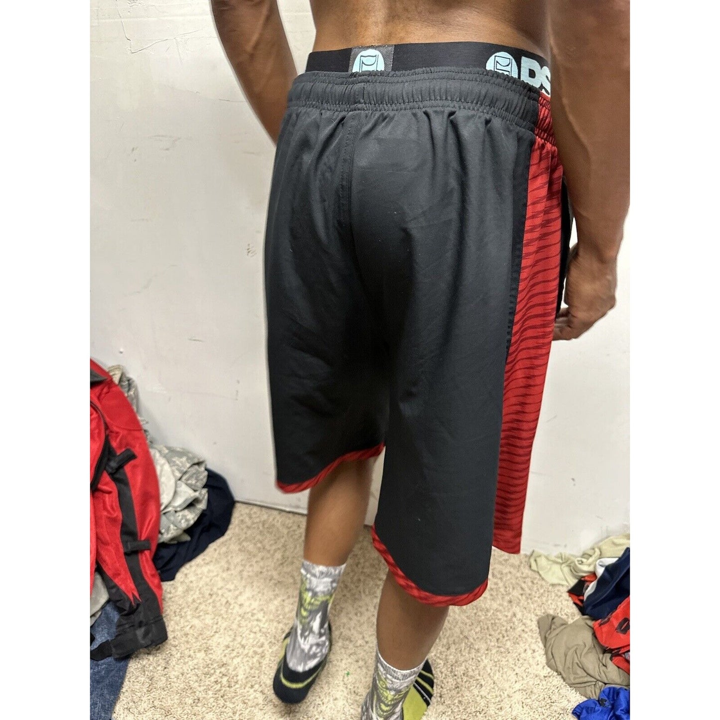 Men’s Large Black Adidas Athletic Shorts With Pockets Cardinals Logo