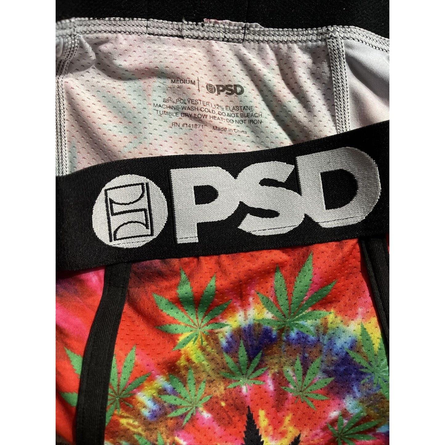 Men’s PSD Tie Dye Weed Medium Boxer Briefs New