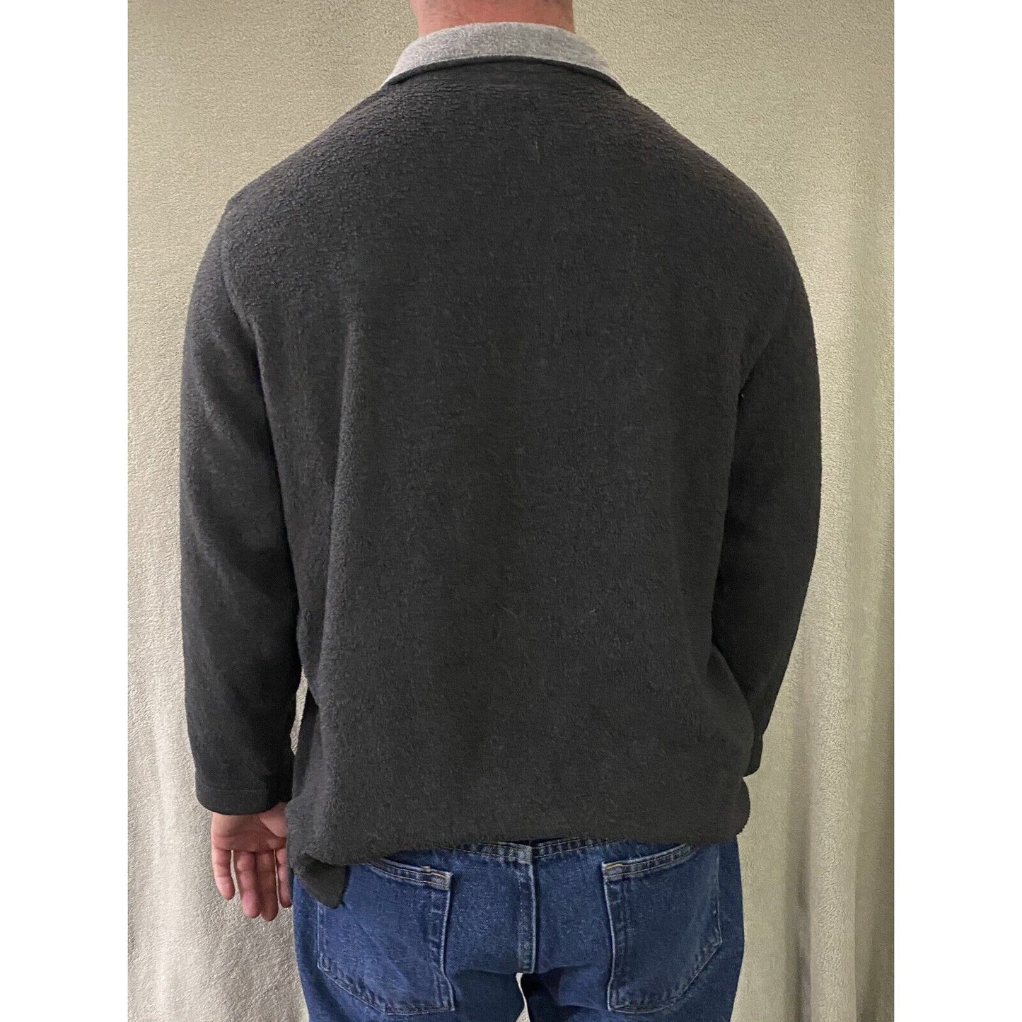 Vintage Catalina Men’s XL Dark Gray 1/4-Zip Polyester Soft Furry Jacket