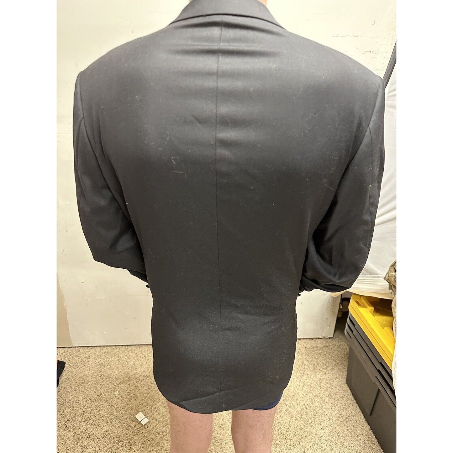 men’s lana lux merino wool super 140s prontomoda italia black coat 38R