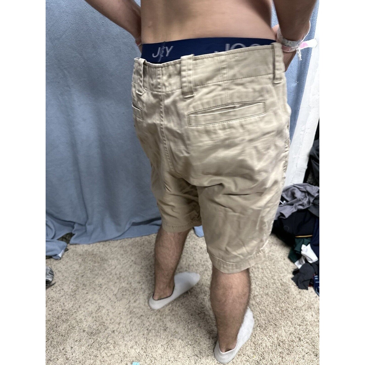 Men’s Khaki Gap Rugged Short Flat Front Shorts Size 36