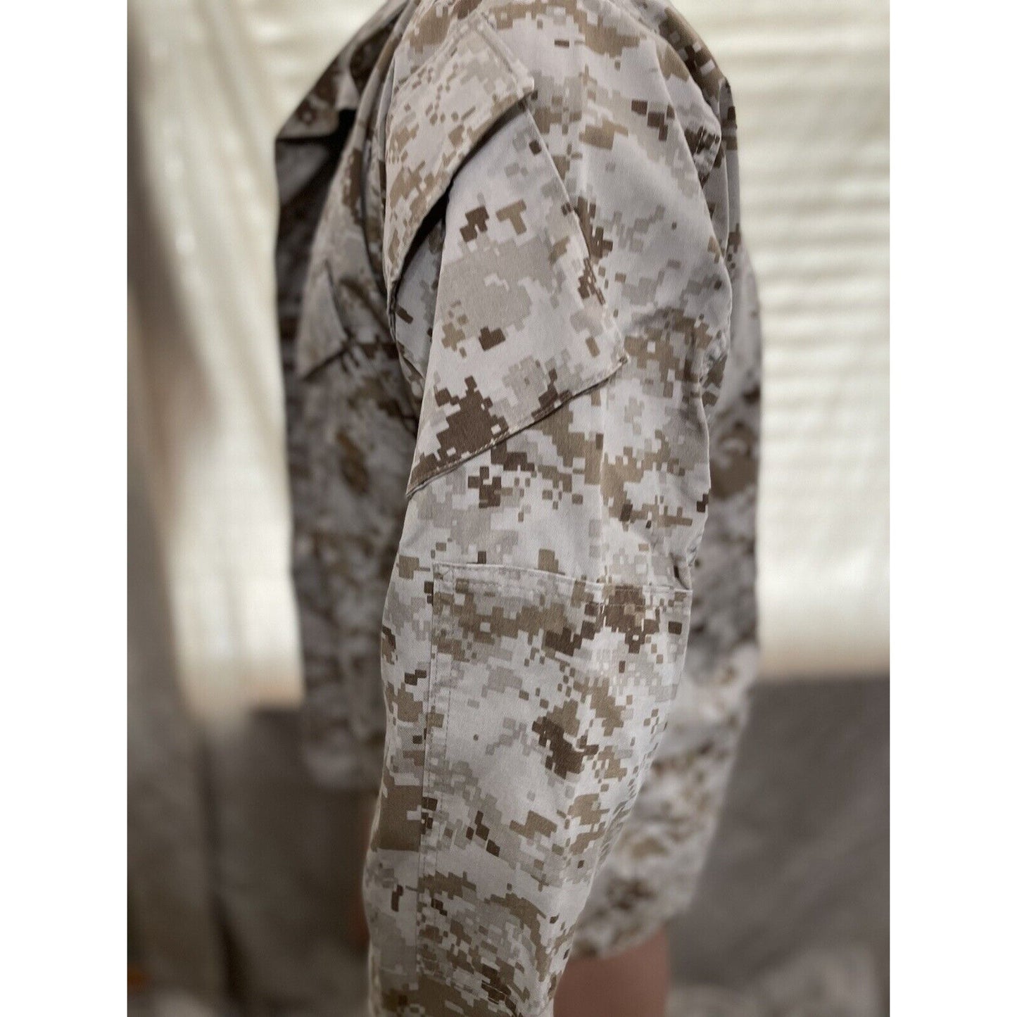 men's usmc marines top blouse desert camo small short american apparel