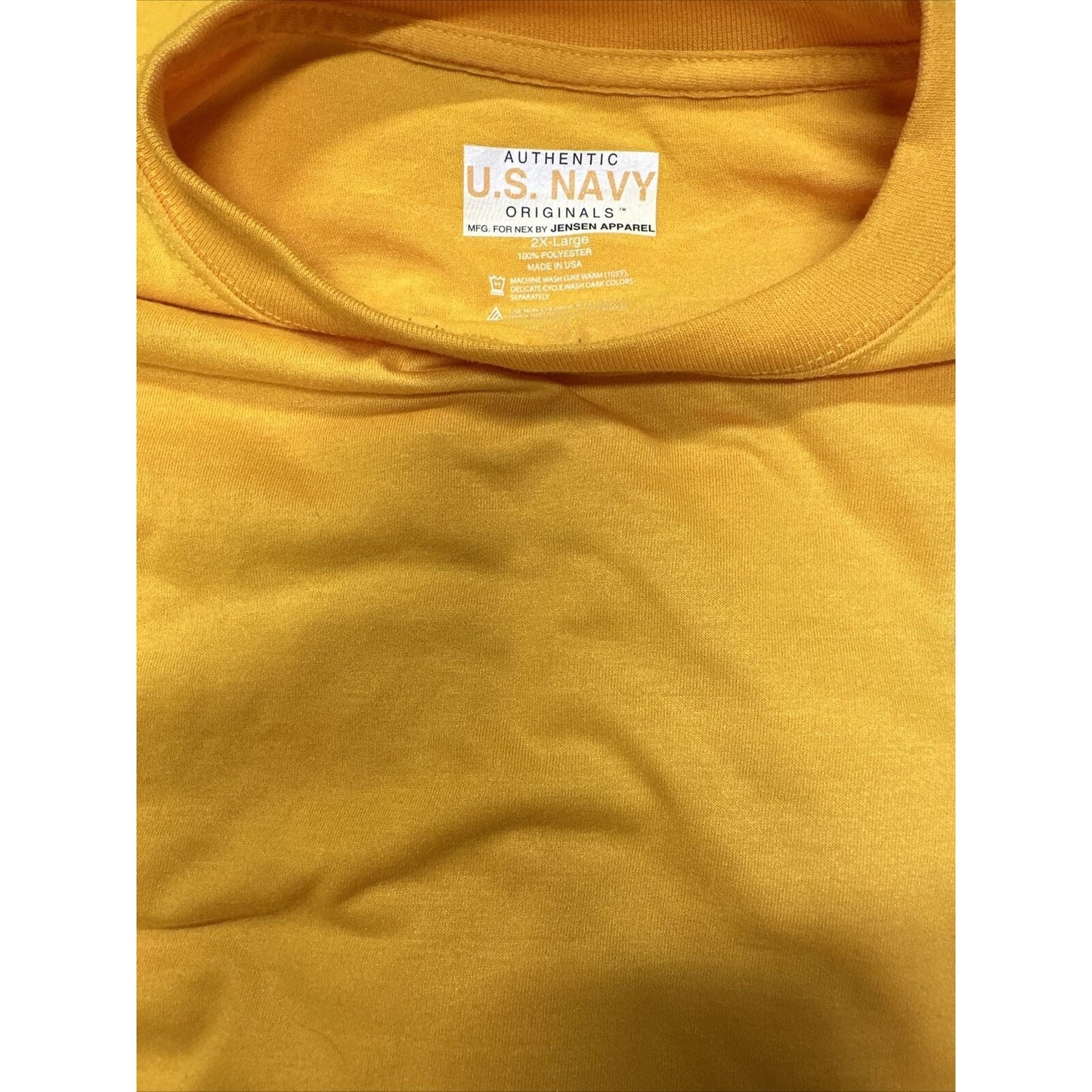 Men’s Navy Polyester PT Yellow Uniform Shirt Long Sleeve 2XL