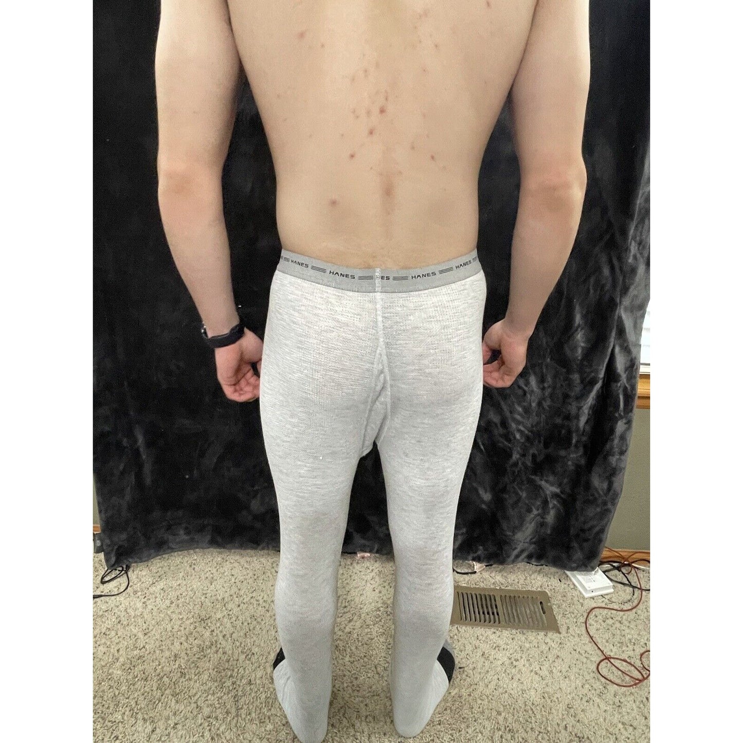 Men’s Hanes Medium Gray Thermal Bottoms