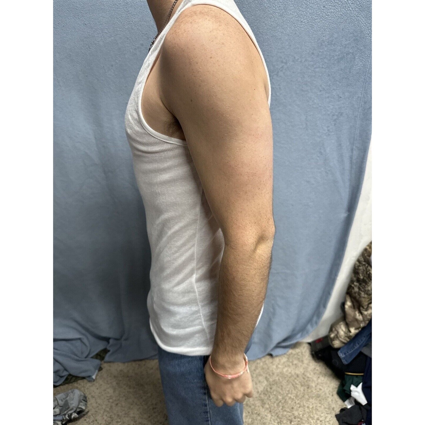 Men’s Perry Ellis Portfolio Large Tank Top Muscle Shirt White