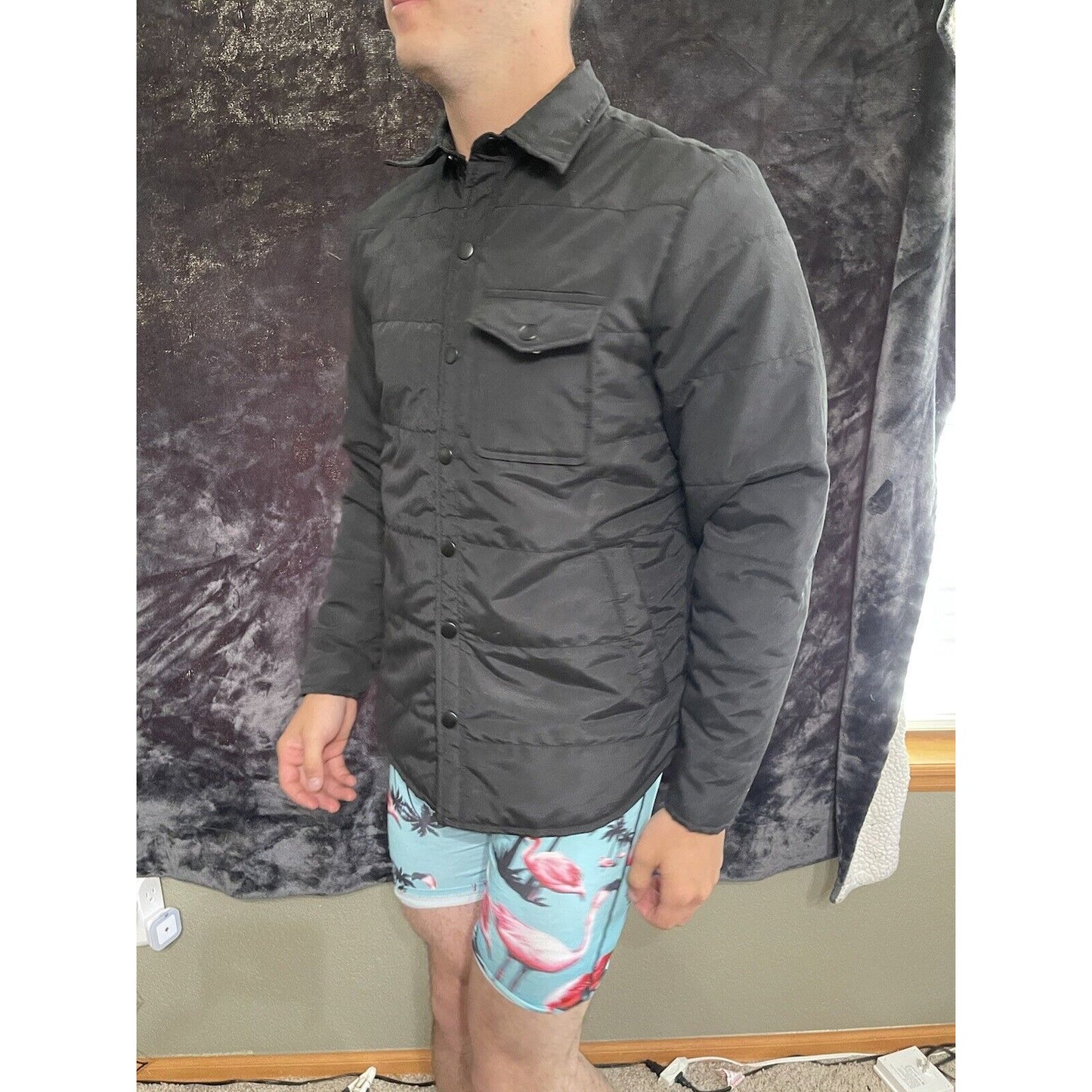 Men’s Small Old Navy Black Snap up Jacket