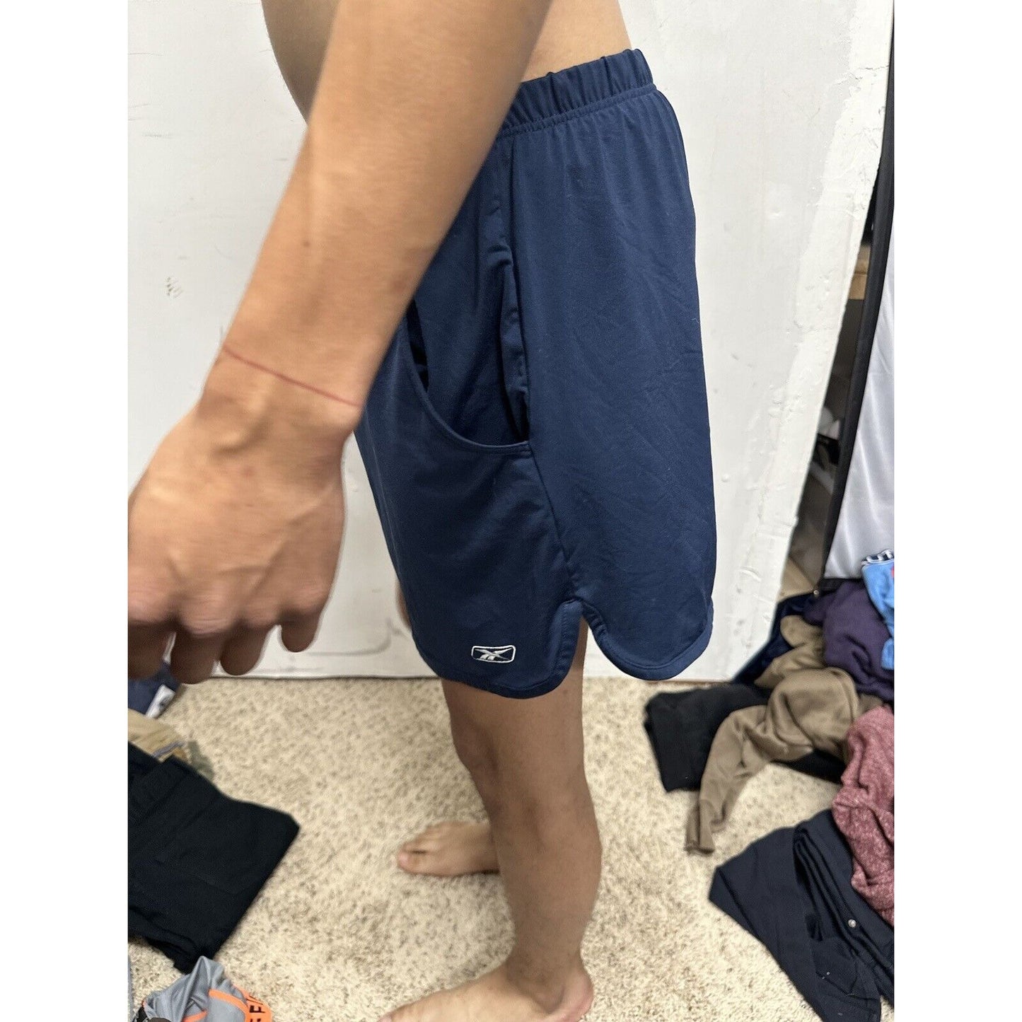 Men’s Large Reebok Play Dry Dark Blue Shorts With Pockets