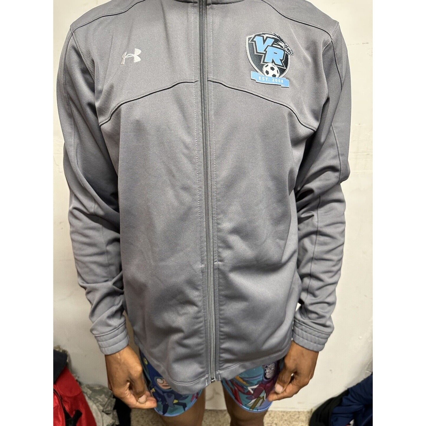 Men’s Gray Under Armour Large Visit Ridge High School Soccer Full Zip Jacket