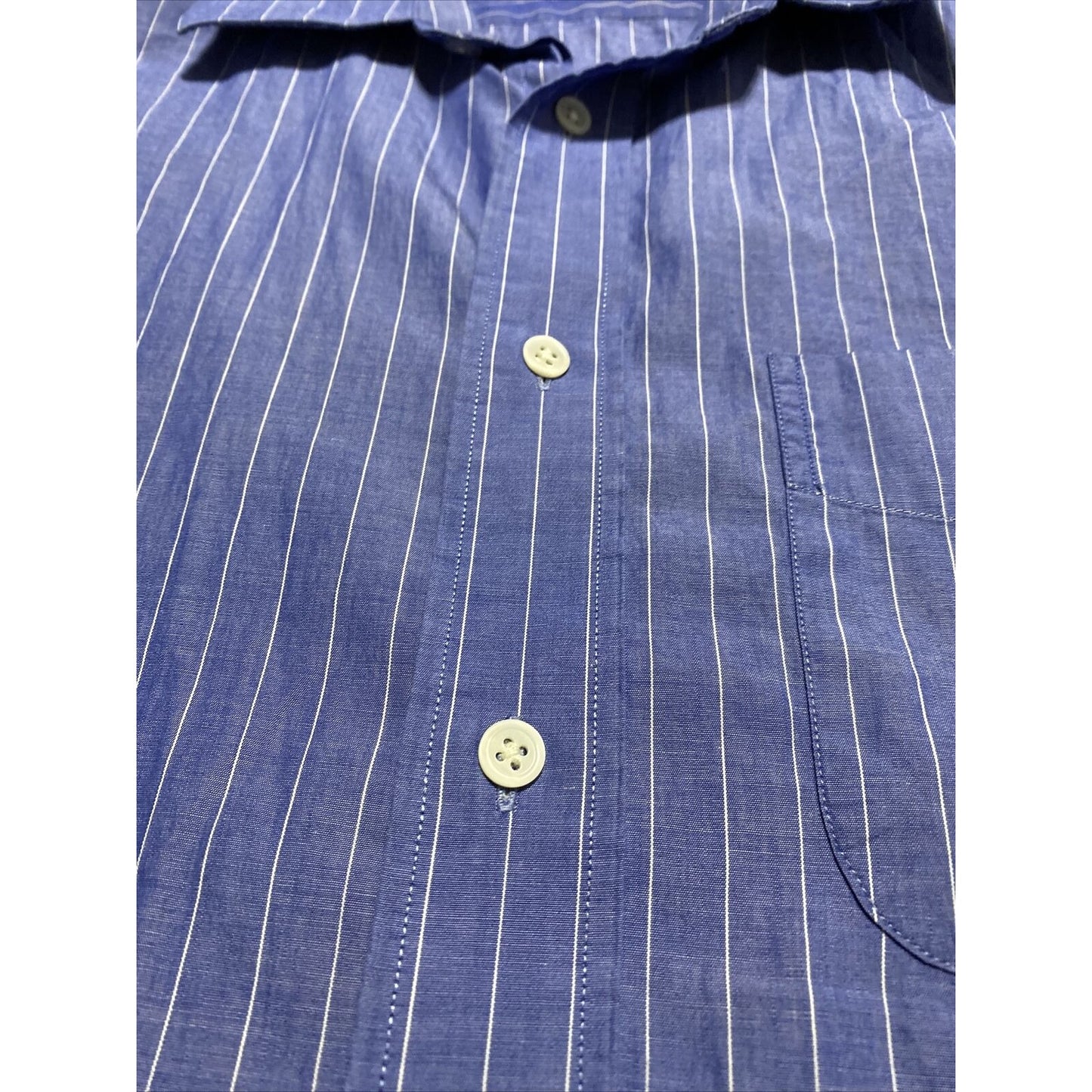 Banana Republic Men’s Large Blue Stripes Button-down Cotton Long Sleeves Shirt