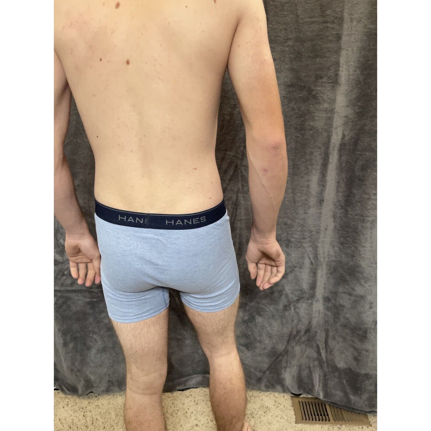 boy's Hanes youth XL Light Blue With Orange boxer brief