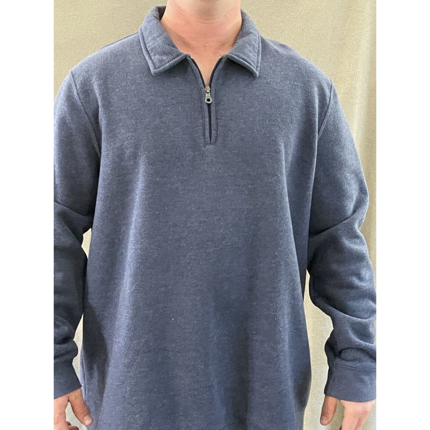 Croft & Barrow Quarter Zip Sweatshirt Men's Size 2XL XXL Slate blue Cotton Blend