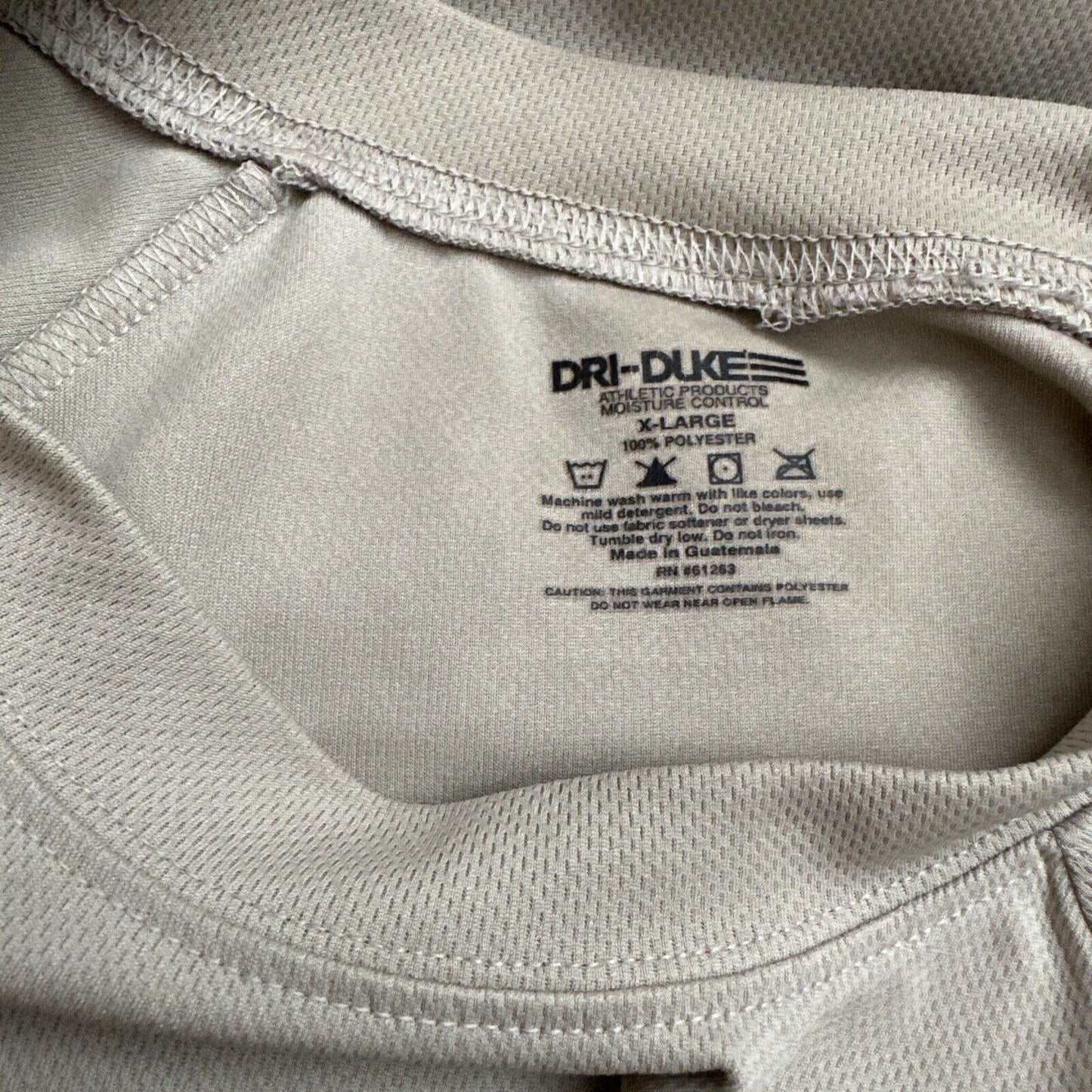 Men’s Tan Civil Air Patrol XL Dri Duke Uniform Tshirt Short Sleeve