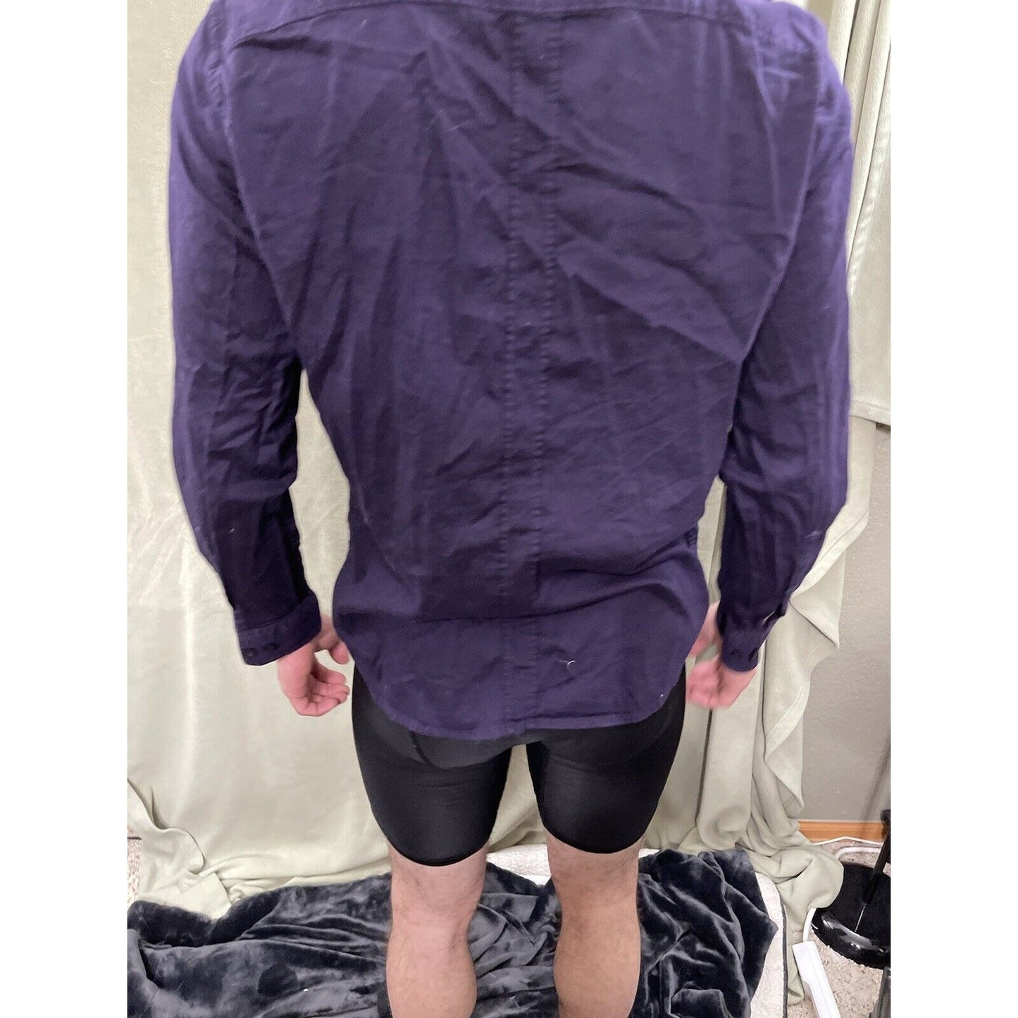Men’s Marc Anthony Stretch Slim Fit Medium Plum Long Sleeve