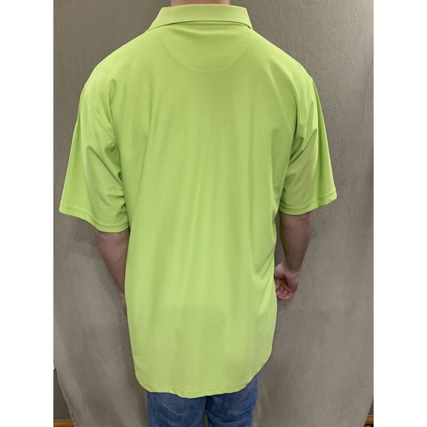 Men’s Large Lime Green Caribbean Palms Polo Shirt