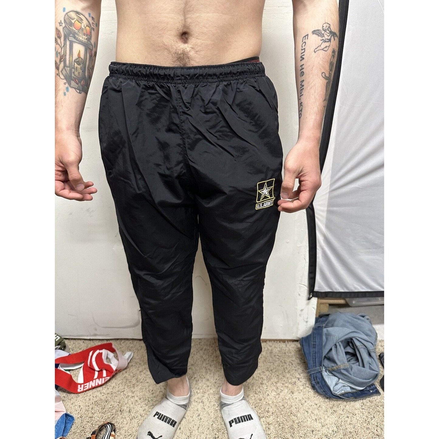 Us Army Pants Pt Small Extra Short Workout Exercise Black
