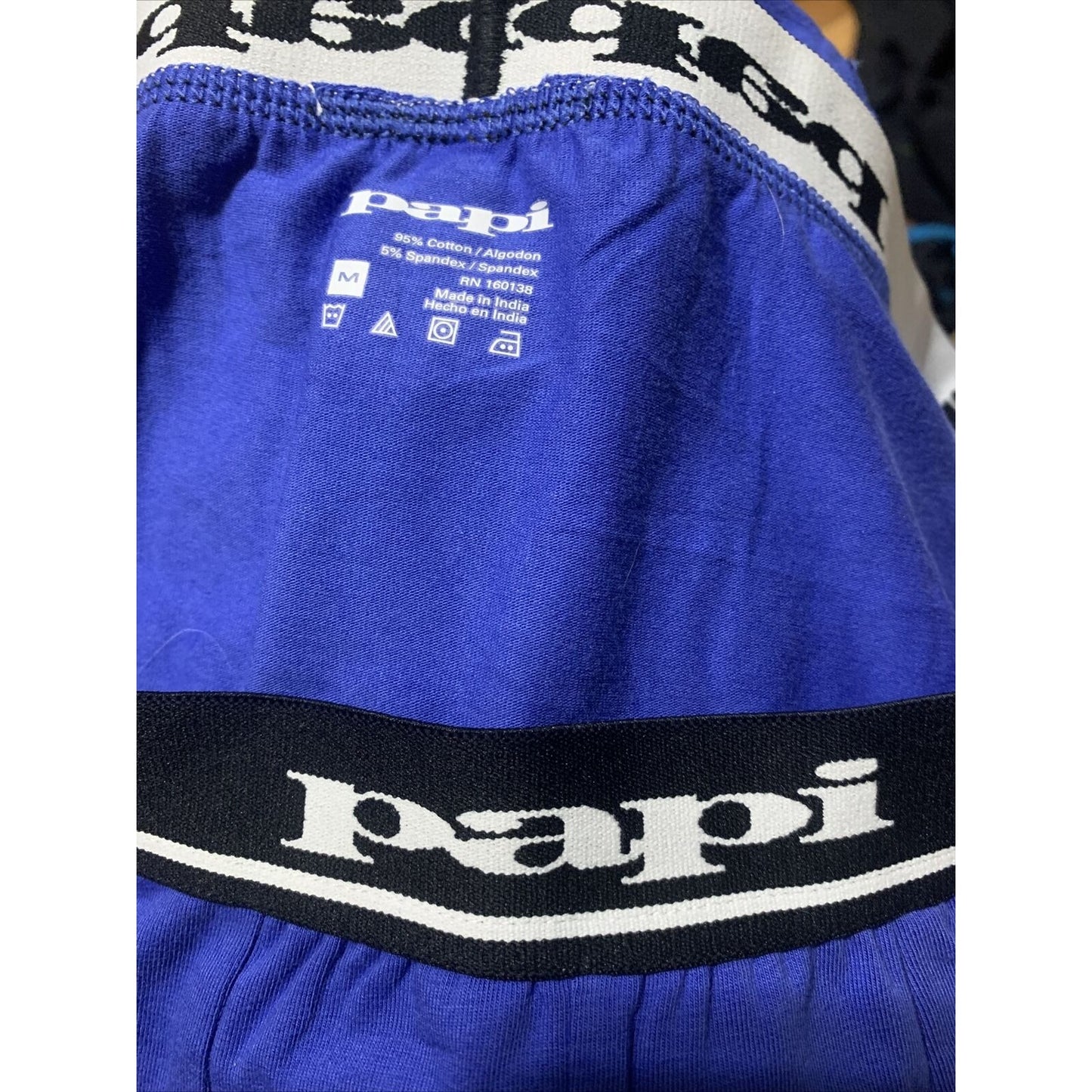 Men’s Papi Medium Boxer Briefs Royal Blue 5% Spandex