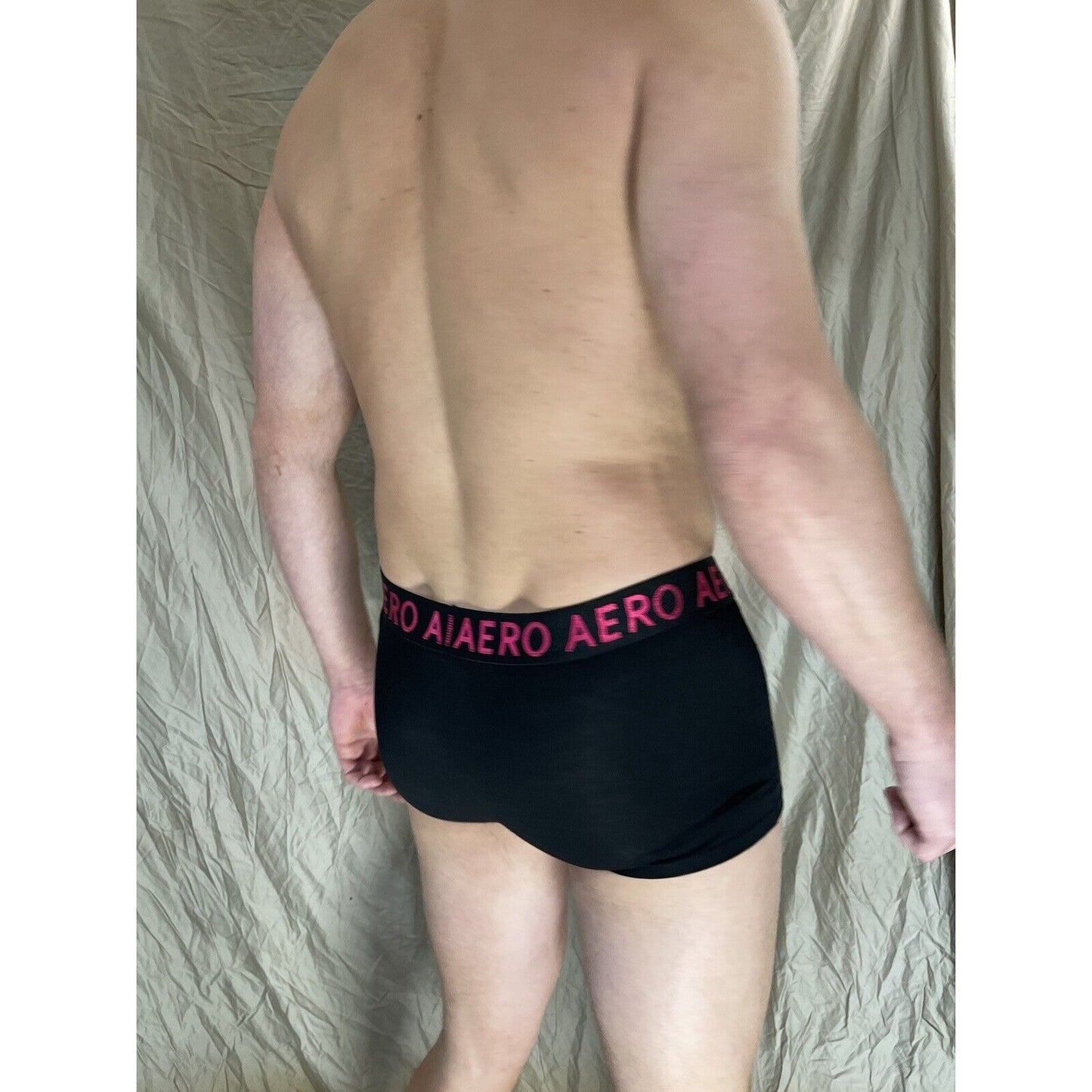 men's black Aero aeropostale black medium metalic pink band boxer brief