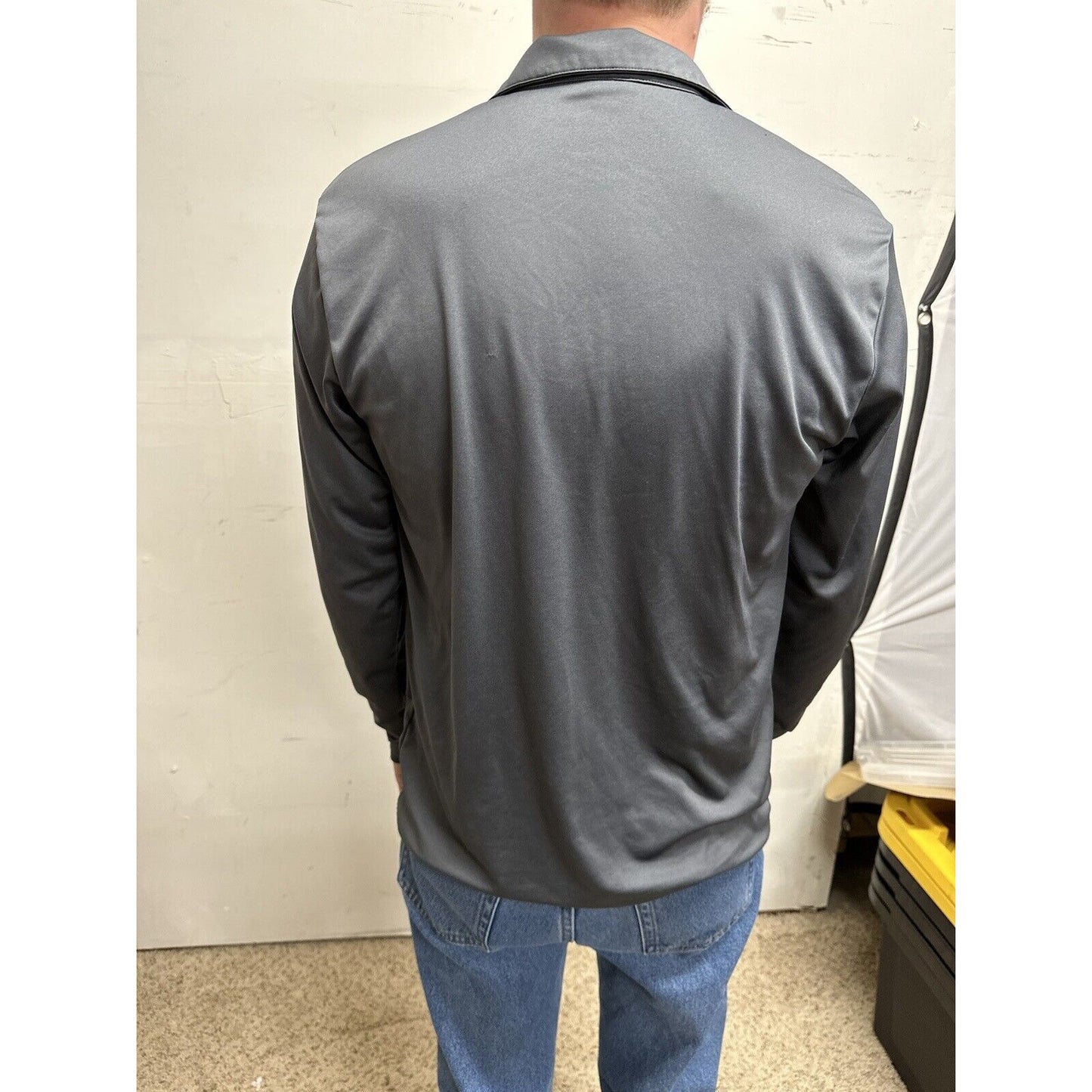men’s gray dakota state trojans pull over long sleeve 1/4 zip shirt ~medium