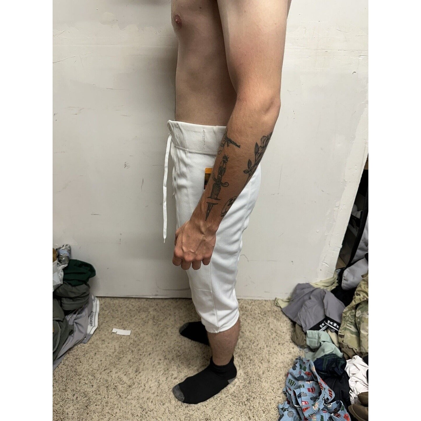 Men’s White Wilson Football Pants Large