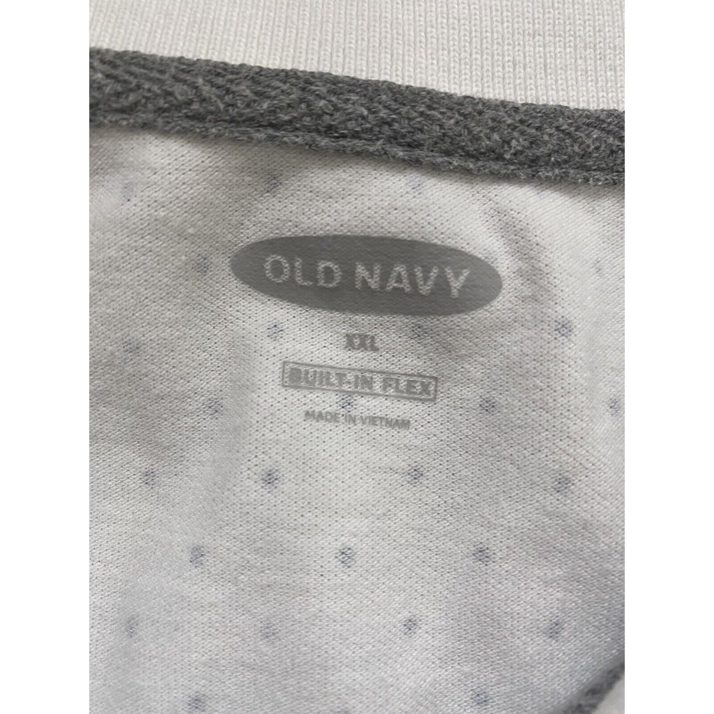Old Navy White Cotton-blend with Dark Blue Polka Dots Men’s XXL Polo Shirt