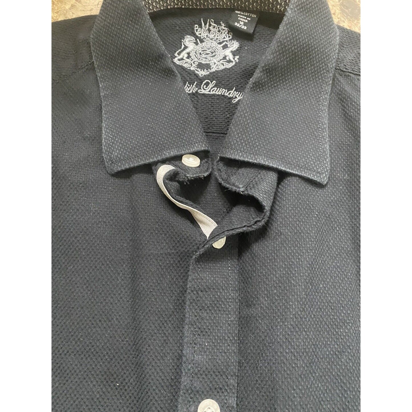 English Laundry by Christopher Wicks Men's Dress Shirt Size 16 1/2 32/33 Black