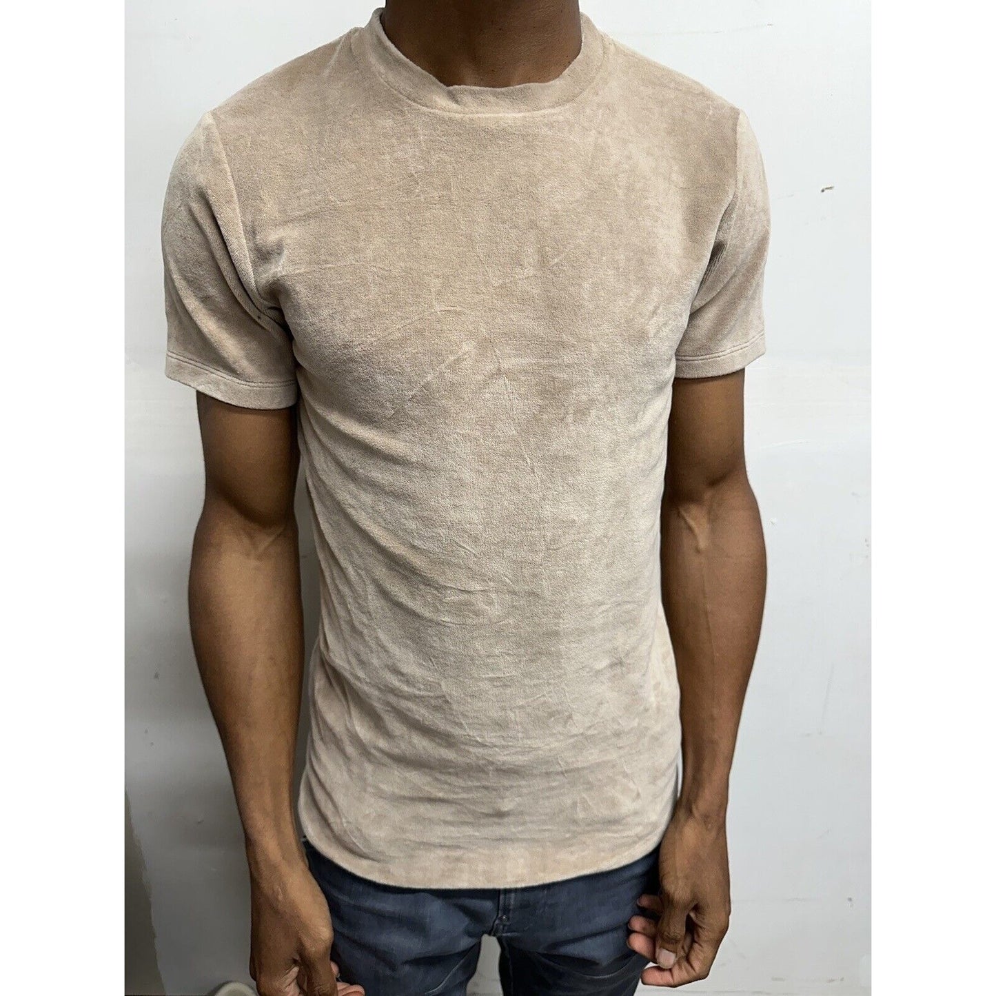 Men’s Boohooman Medium Short Sleeve Tan Shirt