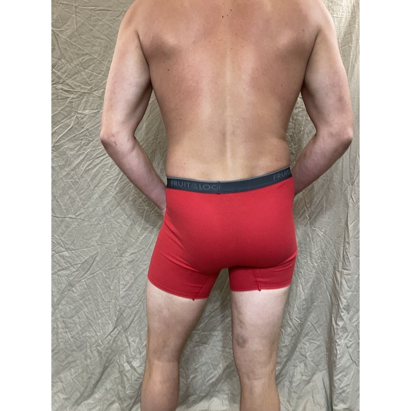 men's red fruit of the loom cotton boxer brief Small