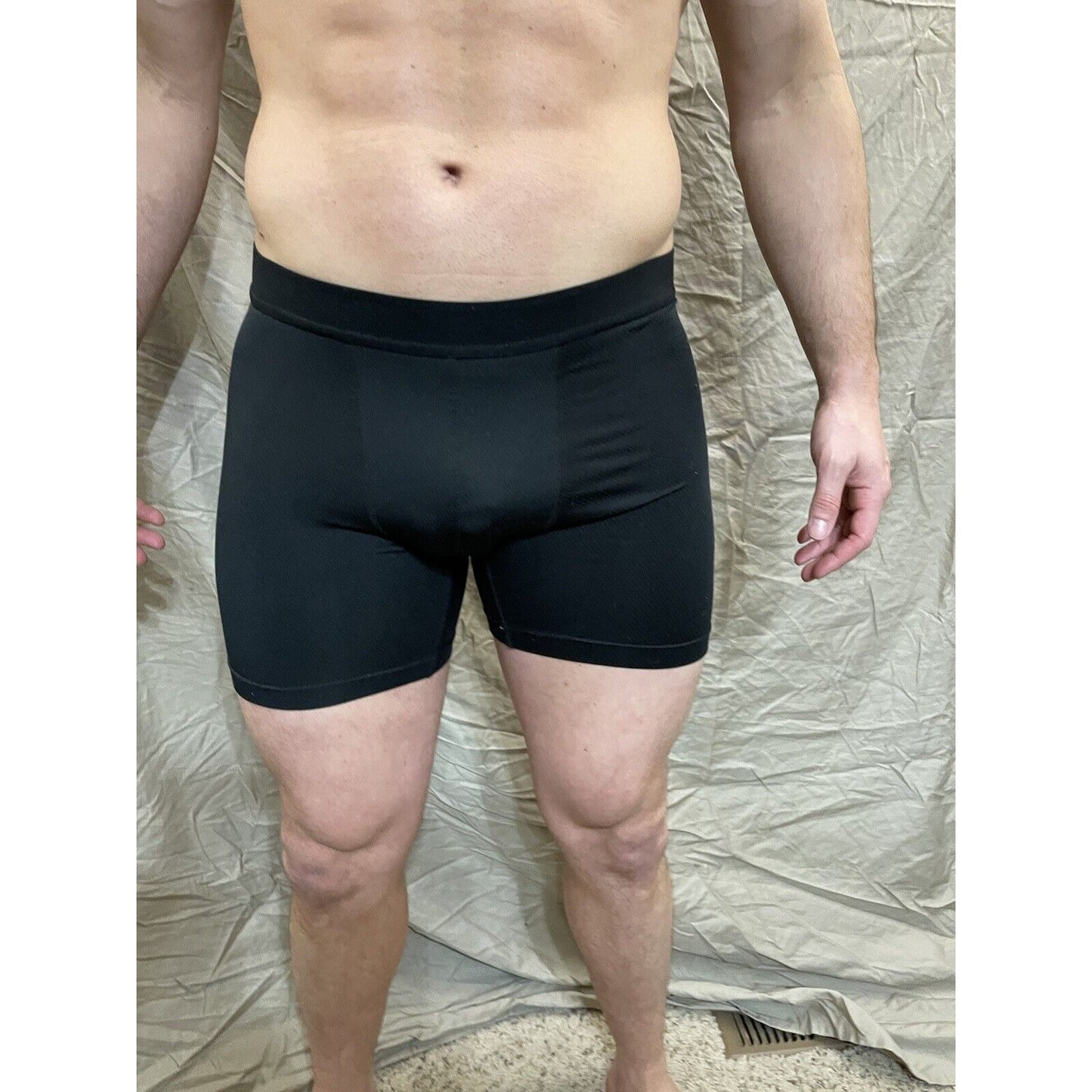 men's black athletic works large compression shorts
