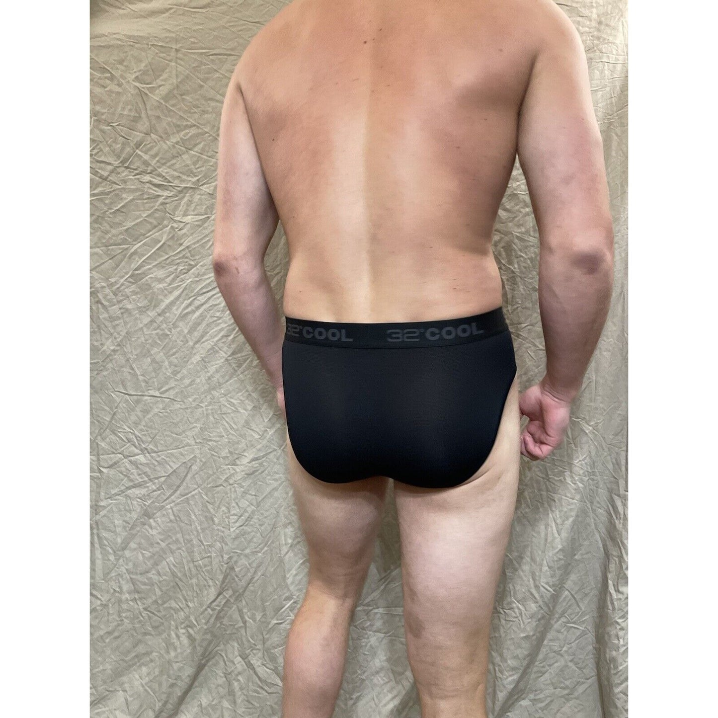 men's black 32 degrees 8% spandex athletic brief Extra Large