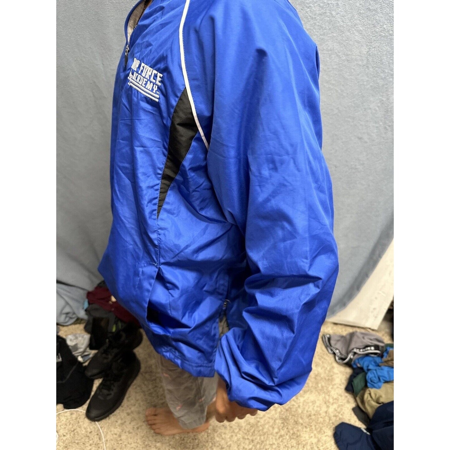 Men’s Blue Holloway Large Air Force Academy Windbreaker Jacket 1/4 Zip Pullover