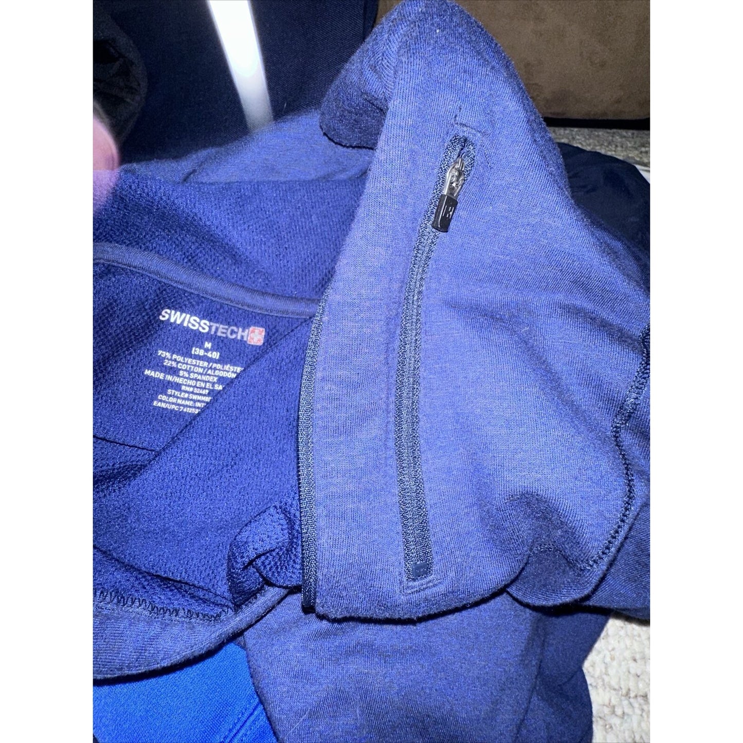 Men’s Swiss Tech Blue Medium 1/4 Zip Pullover Jacket