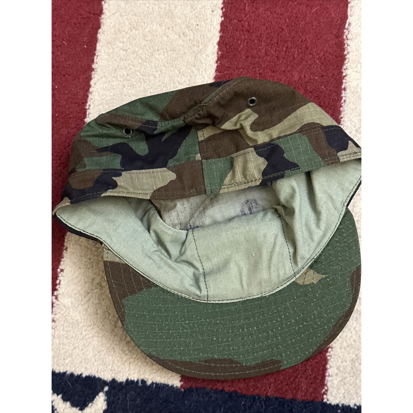 military cap hat cover BDU battle dress uniform camo 7 1/2
